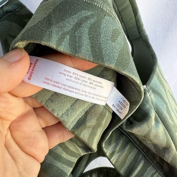 Cacique 42D Lightly Lined Balconette Bra Green Zebra Print - Picture 6 of 9